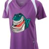  James & Nicholson Ladies' Running-T (paars/wit) Thumbnail