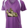  James & Nicholson Ladies' Running-T (paars/wit) Thumbnail