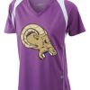  James & Nicholson Ladies' Running-T (paars/wit) Thumbnail