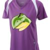  James & Nicholson Ladies' Running-T (paars/wit) Thumbnail