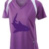  James & Nicholson Ladies' Running-T (paars/wit) Thumbnail