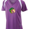  James & Nicholson Ladies' Running-T (paars/wit) Thumbnail