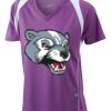  James & Nicholson Ladies' Running-T (paars/wit) Thumbnail