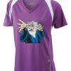 James & Nicholson Ladies' Running-T (paars/wit) Thumbnail