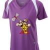  James & Nicholson Ladies' Running-T (paars/wit) Thumbnail