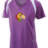  James & Nicholson Ladies' Running-T (paars/wit) Thumbnail