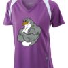  James & Nicholson Ladies' Running-T (paars/wit) Thumbnail