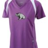  James & Nicholson Ladies' Running-T (paars/wit) Thumbnail