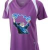  James & Nicholson Ladies' Running-T (paars/wit) Thumbnail