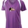  James & Nicholson Ladies' Running-T (paars/wit) Thumbnail