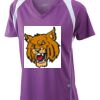  James & Nicholson Ladies' Running-T (paars/wit) Thumbnail