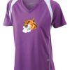  James & Nicholson Ladies' Running-T (paars/wit) Thumbnail