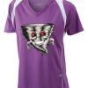  James & Nicholson Ladies' Running-T (paars/wit) Thumbnail