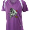  James & Nicholson Ladies' Running-T (paars/wit) Thumbnail