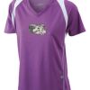  James & Nicholson Ladies' Running-T (paars/wit) Thumbnail