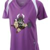  James & Nicholson Ladies' Running-T (paars/wit) Thumbnail