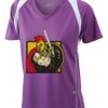  James & Nicholson Ladies' Running-T (paars/wit) Thumbnail