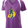  James & Nicholson Ladies' Running-T (paars/wit) Thumbnail