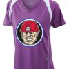  James & Nicholson Ladies' Running-T (paars/wit) Thumbnail
