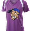  James & Nicholson Ladies' Running-T (paars/wit) Thumbnail