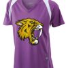  James & Nicholson Ladies' Running-T (paars/wit) Thumbnail