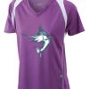  James & Nicholson Ladies' Running-T (paars/wit) Thumbnail