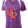  James & Nicholson Ladies' Running-T (paars/wit) Thumbnail