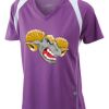  James & Nicholson Ladies' Running-T (paars/wit) Thumbnail