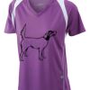  James & Nicholson Ladies' Running-T (paars/wit) Thumbnail