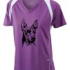  James & Nicholson Ladies' Running-T (paars/wit) Thumbnail