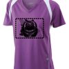  James & Nicholson Ladies' Running-T (paars/wit) Thumbnail