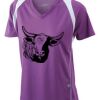  James & Nicholson Ladies' Running-T (paars/wit) Thumbnail