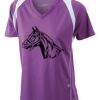  James & Nicholson Ladies' Running-T (paars/wit) Thumbnail