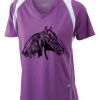  James & Nicholson Ladies' Running-T (paars/wit) Thumbnail