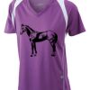  James & Nicholson Ladies' Running-T (paars/wit) Thumbnail