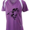 James & Nicholson Ladies' Running-T (paars/wit) Thumbnail