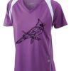  James & Nicholson Ladies' Running-T (paars/wit) Thumbnail