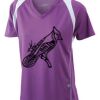  James & Nicholson Ladies' Running-T (paars/wit) Thumbnail
