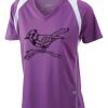  James & Nicholson Ladies' Running-T (paars/wit) Thumbnail