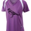  James & Nicholson Ladies' Running-T (paars/wit) Thumbnail