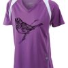  James & Nicholson Ladies' Running-T (paars/wit) Thumbnail