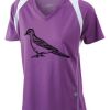  James & Nicholson Ladies' Running-T (paars/wit) Thumbnail