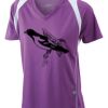  James & Nicholson Ladies' Running-T (paars/wit) Thumbnail