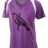  James & Nicholson Ladies' Running-T (paars/wit) Thumbnail