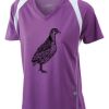  James & Nicholson Ladies' Running-T (paars/wit) Thumbnail