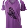  James & Nicholson Ladies' Running-T (paars/wit) Thumbnail