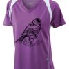  James & Nicholson Ladies' Running-T (paars/wit) Thumbnail