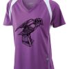  James & Nicholson Ladies' Running-T (paars/wit) Thumbnail