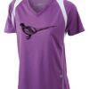  James & Nicholson Ladies' Running-T (paars/wit) Thumbnail