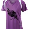  James & Nicholson Ladies' Running-T (paars/wit) Thumbnail